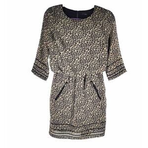 THML Leopard Dress Womans XS Party Fun Festival Date Animal Print Lined Mini